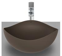 Roca Ohtake lavabo 38x38 cm sobre encimera marrón/beige mate A327A15660