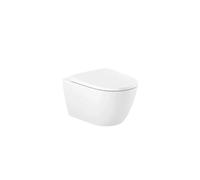 Roca Ona Inodoro suspendido de porcelana con salida horizontal y un acabado en color blanco Rimless - Asiento con tapa
