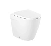 Roca Ona Inodoro tanque alto de porcelana con salida dual y un acabado en color blanco - Asiento con tapa con amortiguador