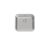 ROCA PORTO A870R10450 Fregadero para sobre encimera de acero inoxidable con un acabado en color cromo - Sin accesorios / Con sifón salvaespacio