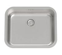 ROCA PORTO A870R10500 Fregadero Redondo de Acero Inoxidable 51cm - Dispensador de jabón / Con sifón salvaespacio