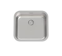 ROCA PORTO A870R10450 Fregadero para sobre encimera de acero inoxidable con un acabado en color cromo - Sin accesorios / Sin sifón