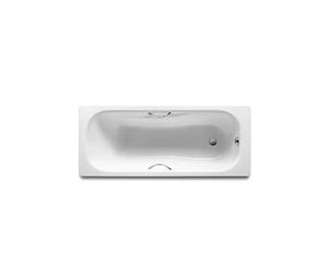 ROCA PRINCESS Bañera rectangular con asas de 170 cm fabricada en acero de color blanco - Sin válvula / Juego de patas universal / Con faldón lateral