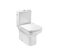 Roca Rimless Dama Inodoro compacto completo fabricado en porcelana de color blanco - Asiento con tapa / Lateral