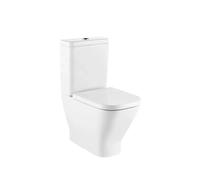Roca Rimless The Gap Square Inodoro completo compacto de 36.5 cm con tecnología de limpieza - Asiento con tapa con amortiguador / Inferior