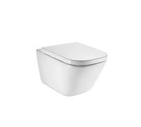 Roca Rimless The Gap SQUARE Inodoro suspendido de salida horizontal con tapa y asiento - Asiento con tapa con amortiguador