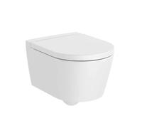 Roca Round Inspira Inodoro compacto suspendido con un acabado en color blanco mate Rimless