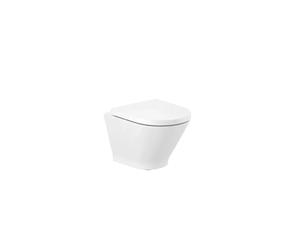 Roca The Gap Round A3460NB000 - Inodoro Suspendido con Tapa, Salida Horizontal, Blanco - In-Wall Duplo WC / Asiento con tapa