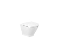 Roca The Gap Round Inodoro compacto con salida horizontal y un diseño circular Rimless - In-Wall Duplo WC / Asiento con tapa con amortiguador