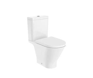 Roca The Gap Round Inodoro completo en porcelana con tecnología Rimless - Asiento con tapa / Inferior