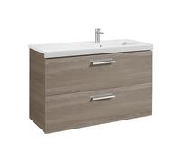 Roca Mueble lavabo Unik Prisma 110cm 2 cajones, derecho Fresno, con patas, organizador y 2 colgadores