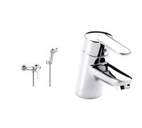Roca Victoria A5A2025C02 - Grifo monomando ducha -N cromo + A5A3125C00 - Monomando De Lavabo Victoria