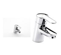 Roca Victoria A5A6125C00 - Grifo monomando bidé -N cromo + A5A3125C00 - Monomando De Lavabo Victoria
