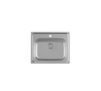 ROCA VICTORIA A871601A01 Fregadero de acero inoxidable de 60 cm de una cubeta con acabado en color cromo - Con sifón salvaespacio