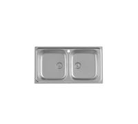 ROCA VICTORIA A872901A01 Fregadero de Dos Cubetas en Acero 80cm - Sin sifón