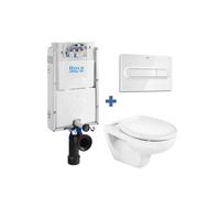 Roca Duplo Victoria Pack de inodoro suspendido recomendado para espacios públicos - Tapa con amortiguador / Blanco