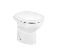 Roca Victoria Inodoro con salida horizontal de 35,5 cm fabricado en porcelana de color blanco - Asiento y tapa lacados de caída amortiguada