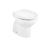 Roca Victoria Inodoro con salida vertical de 35,5 cm fabricado en porcelana de color blanco - Asiento y tapa lacados con bisagras acetálicas