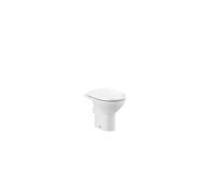 Roca Victoria Taza de tanque alto o empotrable Rimless con salida horizontal y descarga dual en color blanco - Asiento y tapa lacados con bisagras acetálicas