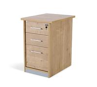 Rocada | Cajonera Oficina | 47x60x72 cm | Cajonera Madera con Cerradura | Mueble Auxiliar para Oficina con 3 cajones | Color Roble