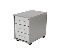 Cajonera Rocada con Ruedas | Mueble Auxiliar para Oficina | 40x59,5x58 Cm | Cajonera Madera con Cerradura | Color Gris