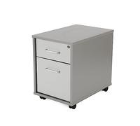 Rocada | Cajonera Oficina con Ruedas | 40x59,5x58 cm | Cajonera Madera con Cerradura | Mueble Auxiliar para Oficina con 2 cajones | Color Gris