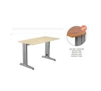 Rocada | Mesa Oficina Ancha para Teletrabajo, Despacho, Ordenadores Estructura de Acero en L Color Gris | Mesa Robusta Regulable en Altura| 140 X 80 Cm | Acabados en Roble