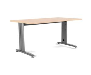 Rocada | Mesa Oficina Ancha para Teletrabajo, Despacho, Ordenadores | Estructura de Acero en L Color Gris | Mesa Robusta y Fácil Montaje | 160 X 80 Cm | Acabados en Haya