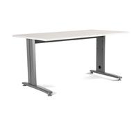 Rocada | Mesa Oficina Ancha para Teletrabajo | Estructura de Acero en L Color Gris | Robusta y Fácil Montaje | 160 X 80 Cm | Acabados en Blanco