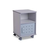 Rocada - Mueble Auxiliar de Oficina - Armario Multifuncional de Oficina Móvil - Soporte para Accesorios de Trabajo con Ruedas - Mueble Archivador Color Gris - 47x68x49cm