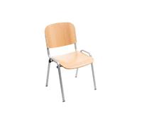 Rocada Silla Confidente 57 x 81 x 58 Madera para Oficina Modelo 974S | Madera de haya y estructura metálica en epoxy negro, con un formato apilable para visitas y sala de espera de uso diario.