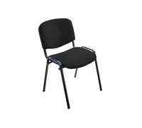 Rocada | Silla Confidente Tapizada - Tela Ignífuga Negra - Estructura Metálica Resistente - Asiento para Visitas y Reuniones - Diseño Sobrio para Sala de Espera - 57 x 81 x 48 cm