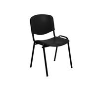 Rocada – Silla confidente RD-975V15-4, 4 patas, PVC negro, estructura metálica apilable