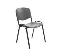 Rocada | Silla Confidente de 4 Patas - PVC Gris - Estructura Metálica de Gran Resistencia - Formato Apilable - Modelo RD-975V15-1 - Asiento para Visitas y Sala de Espera