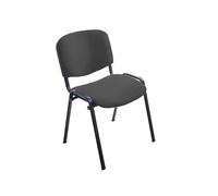 Rocada | Silla Confidente Tapizada - Tela Ignífuga Gris - Estructura Metálica - Modelo RD-965/1 - Asiento para Visitas y Reuniones - Diseño Profesional para Sala de Espera
