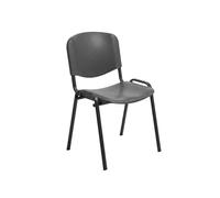 Silla confiable de 4 patas para visitas. Asiento y respaldo en PVC. Apilable. Estructura de tubo metálico resistente. RD-975V15-1 Color gris.