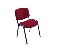 Rocada | Silla Confidente Tapizada - Tela Ignífuga Granate - Estructura Metálica - Modelo RD-965/2 - Asiento para Visitas y Reuniones - Diseño Profesional para Sala de Espera
