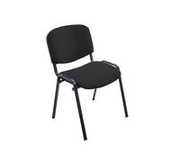 Rocada | Silla Confidente Tapizada - Tela Ignífuga Negra - Estructura Metálica Resistente - Asiento para Visitas y Reuniones - Diseño Sobrio para Sala de Espera - 57 x 81 x 48 cm