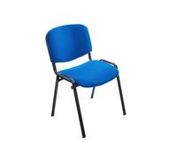 Rocada | Silla Confidente Acolchada - Color Azul - Estructura Negra - Formato Apilable - Asiento para Visitas, Reuniones y Sala de Espera - Diseño Funcional para Uso Diario