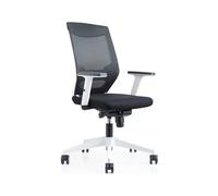 Rocada Silla de oficina Ergoline 908W-4 – Ergonómica, regulación lumbar, malla, Negro/Blanco