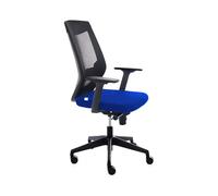 Silla Oficina Ergonómica Con Regulación Lumbar | Silla De Escritorio Para Ordenador, Cómoda Y Giratoria, Color Azul Y Negro