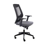 Rocada Silla DE Oficina con REGULACION Lumbar Respaldo Malla Negra Y Asiento TAPIZADO Color Gris