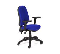Rocada Silla de oficina giratoria ajustable – Reposabrazos, ruedas, tela reforzada – Azul
