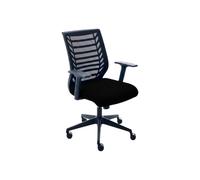 Rocada Silla Operativa 68x91-100x68cm Negro para Oficina Modelo 907-4 | Asiento ergonómico negro reclinable, respaldo de tejido técnico, reposabrazos ajustables y base con ruedas para uso diario.