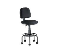 Rocada Taburete con respaldo para mesa de dibujo negro