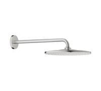 Rociador de Ducha Mural GROHE Rainshower 310 mm, Supersteel, 26558DC0 | Cabezal de 310 mm con brazo mural de 422 mm, chorro envolvente PureRain, boquillas antical y recubrimiento PVD duradero.