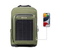 ROCKBROS Mochila Solar 20L con Panel Solar Flexible y Desmontable 10V 14W Puerto USB-C de Carga Rápida Multiusos para Senderismo Camping y Viajes al Aire Libre