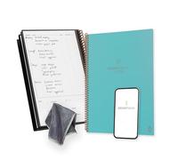 Rocketbook Fusion Agenda de Productividad Sin fechas Reutilizable, Tamaño A4, 21 cm x 29,7 cm, Turquesa - Objetivos, Calendario Mensual y Semanal, Listas de Tareas Diarias, Páginas de Rayas y Puntos