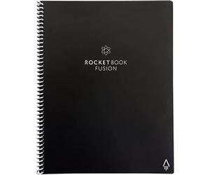 Rocketbook Fusion Reutilizable Agenda y Cuaderno Conectados Digitalmente con Bolígrafo, Paño y Aplicación, Negro, 7 Estilos de Página, Tamaño A4 21 cm x 29,7 cm, 42 Páginas