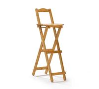 rockible Asiento Plegable para Mostrador Taburete Alto Silla de Barra Silla Plegable de Bambú con Respaldo y Plegado Totalmente Plano para Almacenaje Adecuada, Mediano 84CM, Color Original